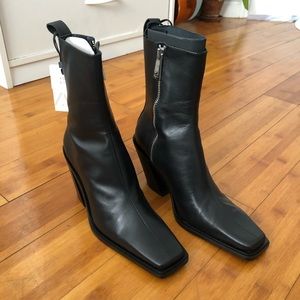NEW ZARA black ankle boots 5 Usa